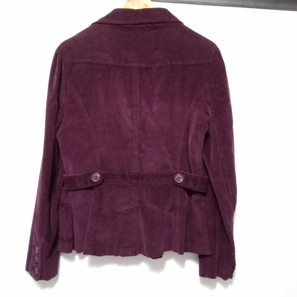 St. John's Bay Plum Faux Suede Button-Front Blazer Jacket, Size Large - Picture 5 of 8